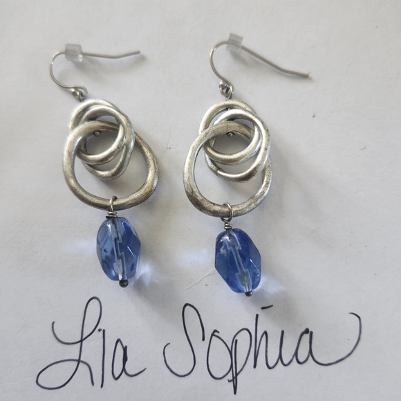 Lia Sophia Jewelry - LIA SOPHIA Blue and Silver Drop Earrings